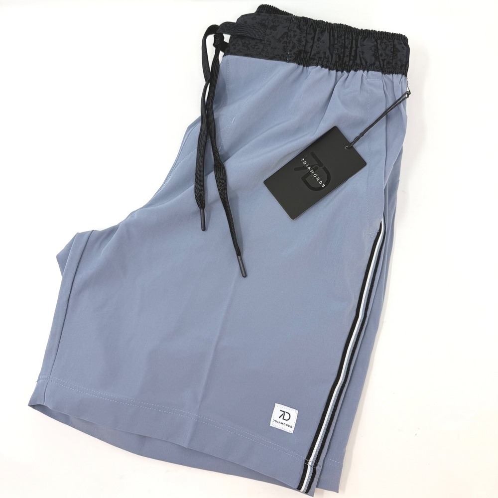 7Diamonds Mens Small 7 Core Active Short Blue Grey STS7-1282 NEW